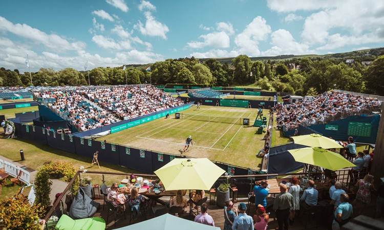 A birds eye view of Ilkley centre court