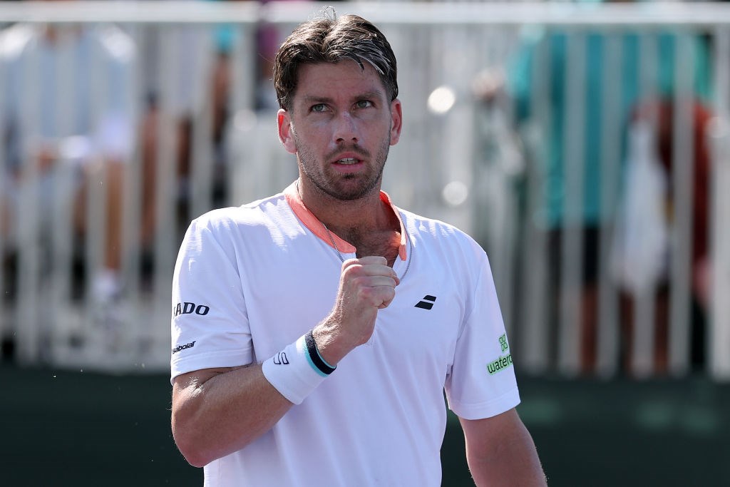 Cam Norrie gives a fist pump during the second round at Indian Wells 2025