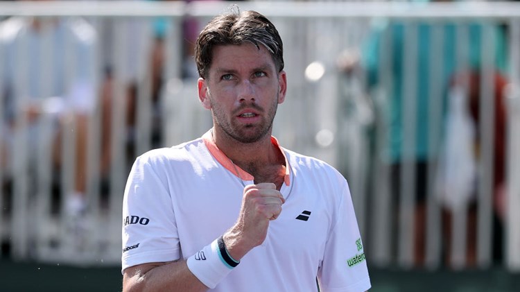Cam Norrie gives a fist pump during the second round at Indian Wells 2025