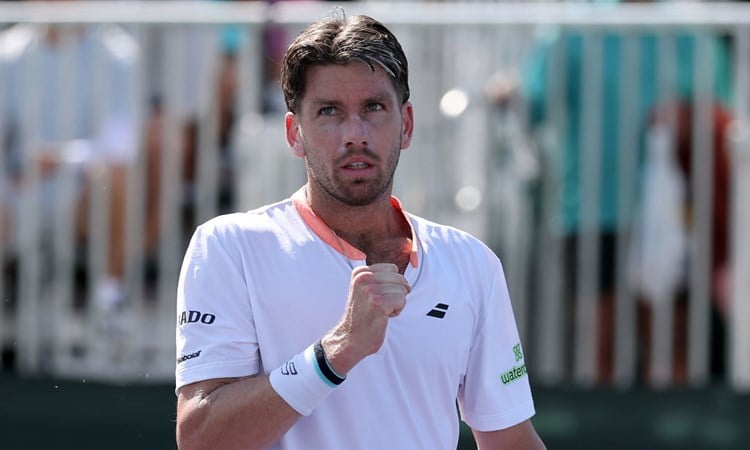 Cam Norrie gives a fist pump during the second round at Indian Wells 2025
