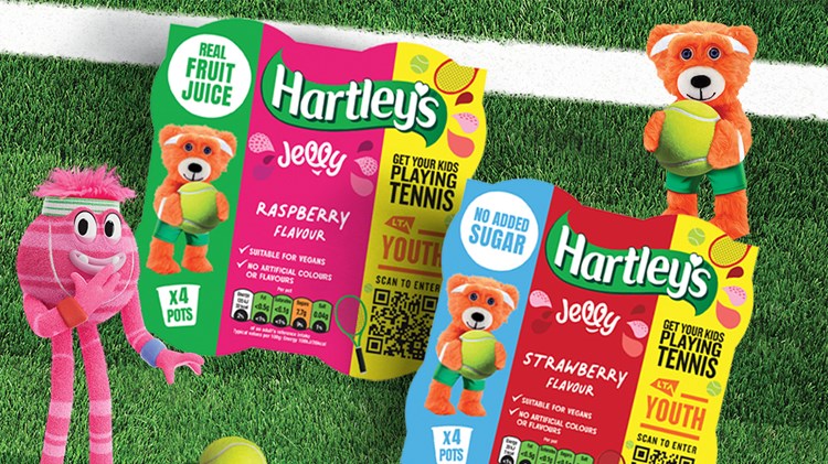 Hartley's Jelly on a tennis court
