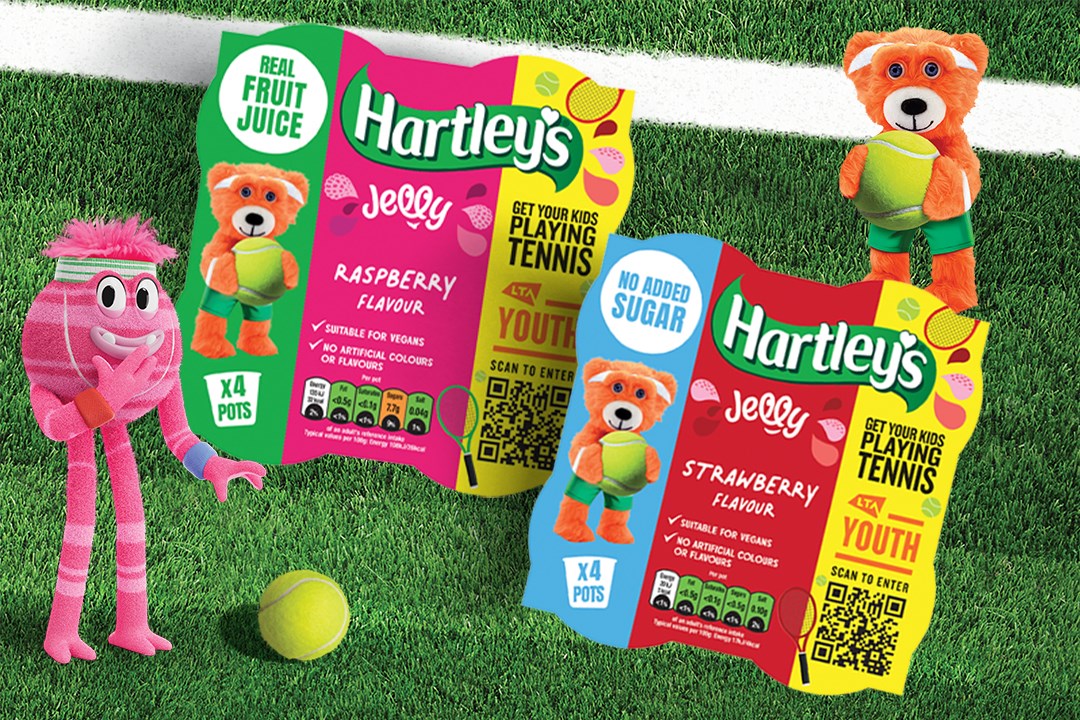 Hartley's Jelly on a tennis court
