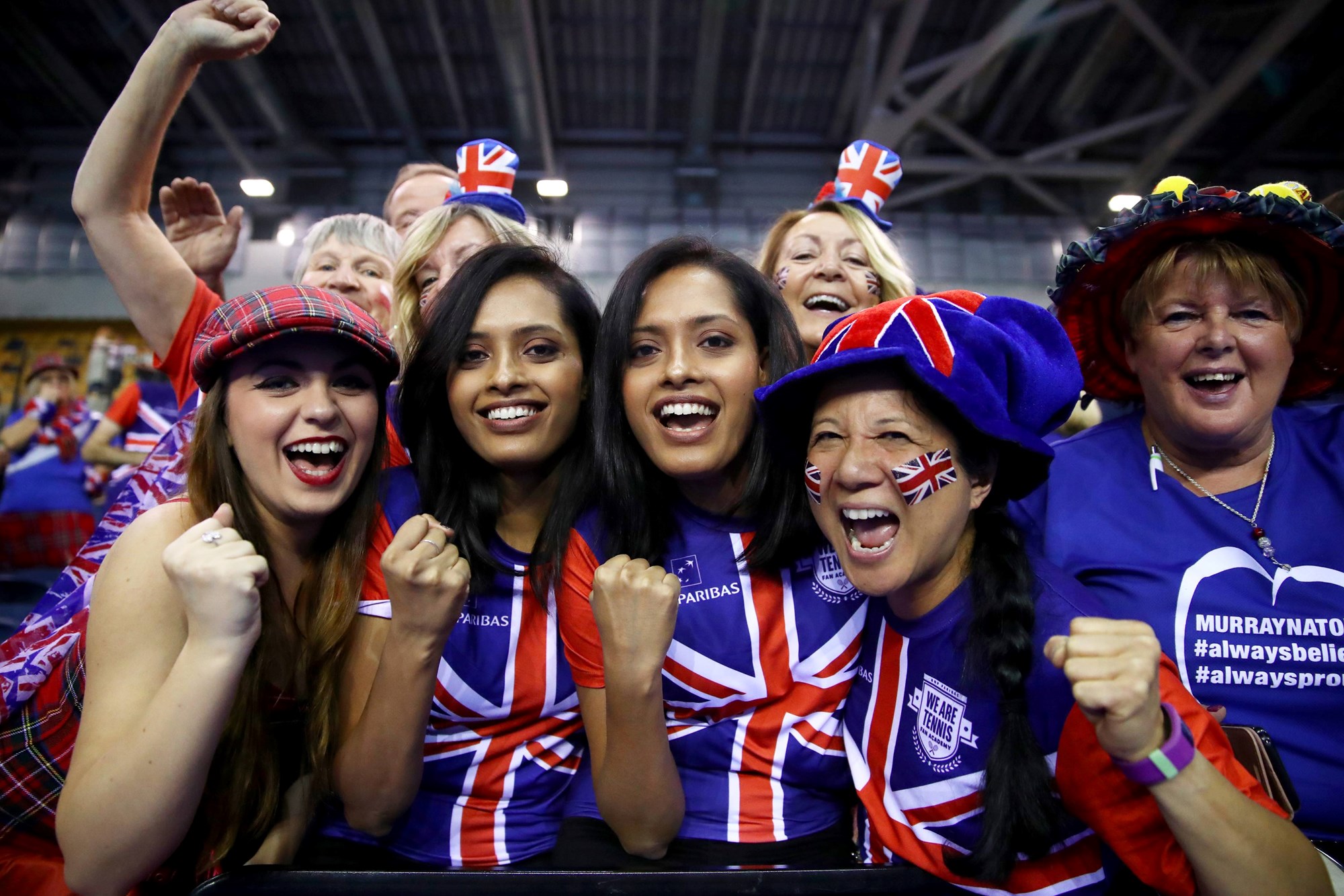 British fans cheering on the team at the 2018 Davis Cup in Glasgow
