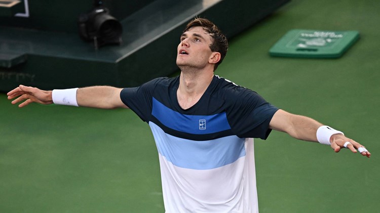 Jack Draper celebrates winning his first ATP Masters 1000 semi-final at Indian Wells