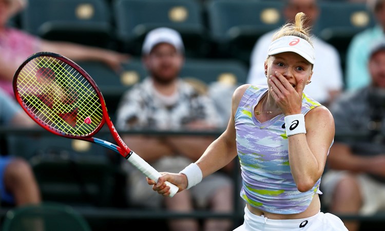 Harriet Dart reacts to her third round win in Indian Wells 2022