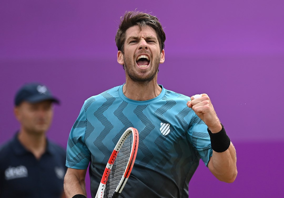 Cam Norrie gives a fist pump celebration at the 2021 cinch Championships