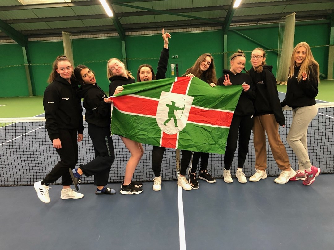 The 18u County Cup Girls Group having fun at Wrexham