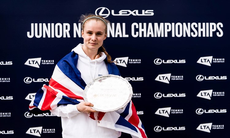 Hollie Smart holding the 16U Lexus Junior National Championships title in 2024