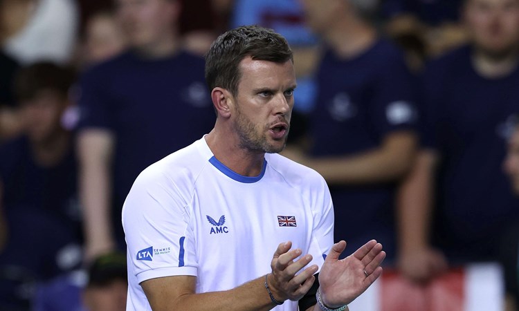 Leon Smith clapping at the Davis Cup Finals in 2022