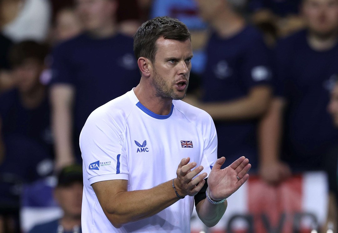 Leon Smith clapping at the Davis Cup Finals in 2022