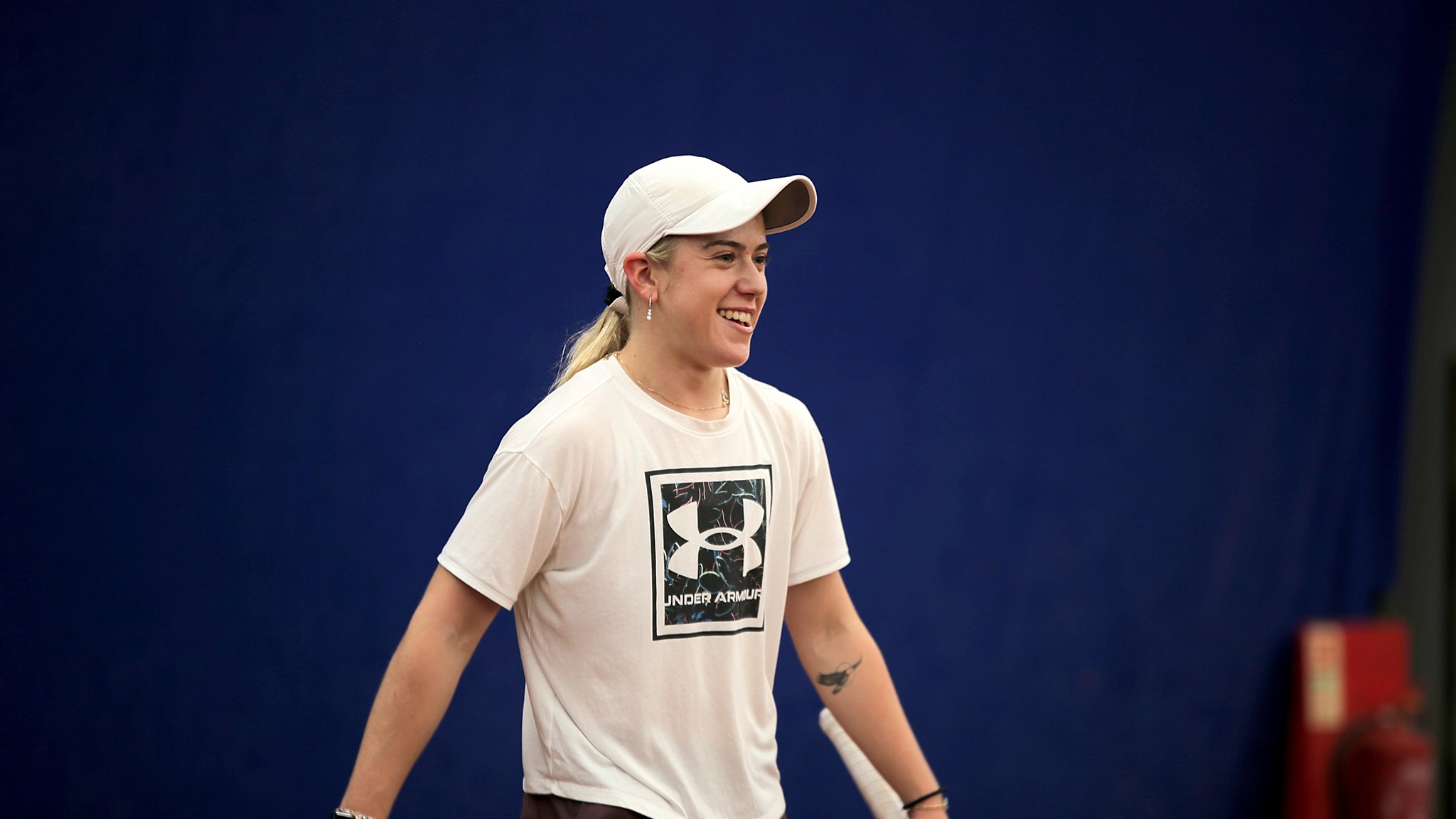 Sonay Kartal pictured grinning during a training session at the NTC