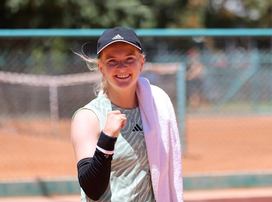 Fran Jones celebrates a win at the San Luis Open