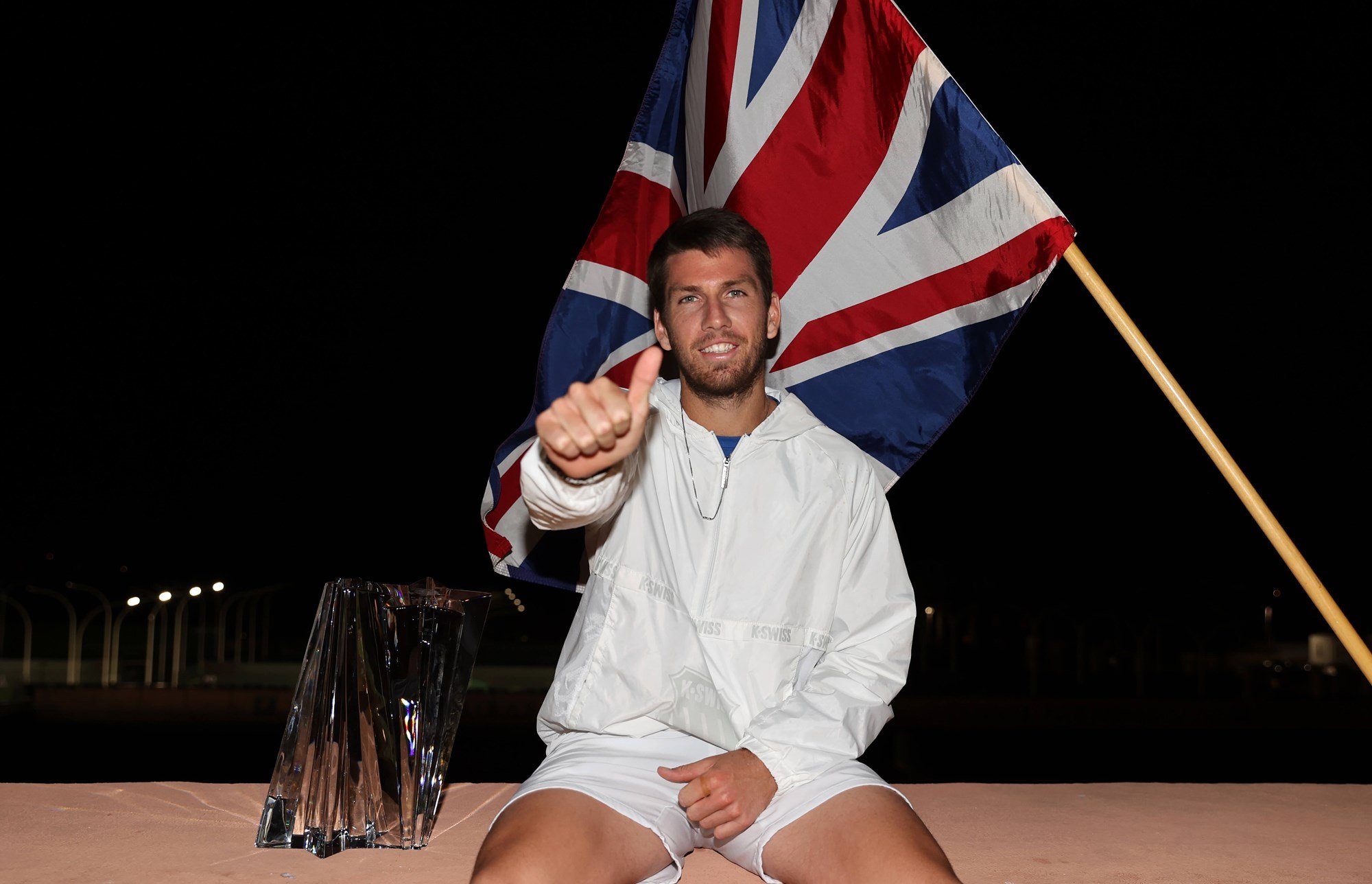 Cam Norrie celebrates with the 2021 Indian Wells title