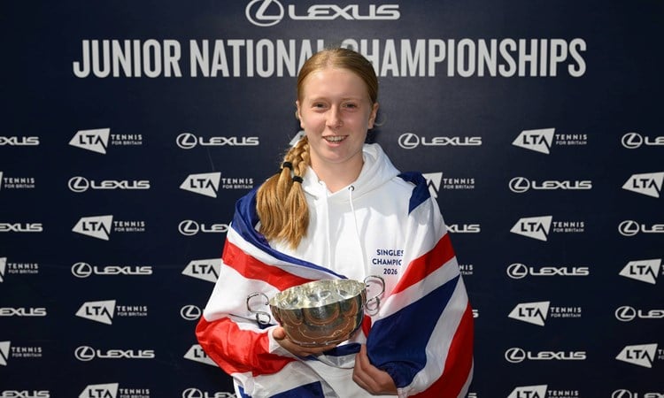 Daniella Britton with the 2026 18U Lexus Junior National Championships title