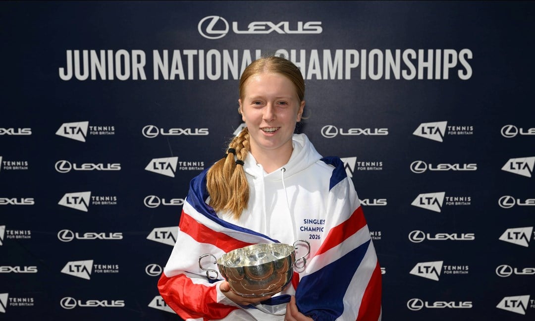Daniella Britton with the 2026 18U Lexus Junior National Championships title