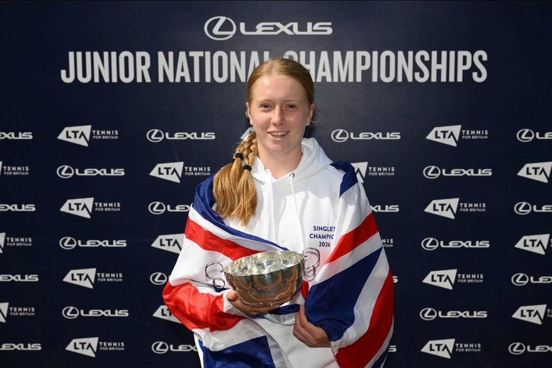 Daniella Britton with the 2026 18U Lexus Junior National Championships title