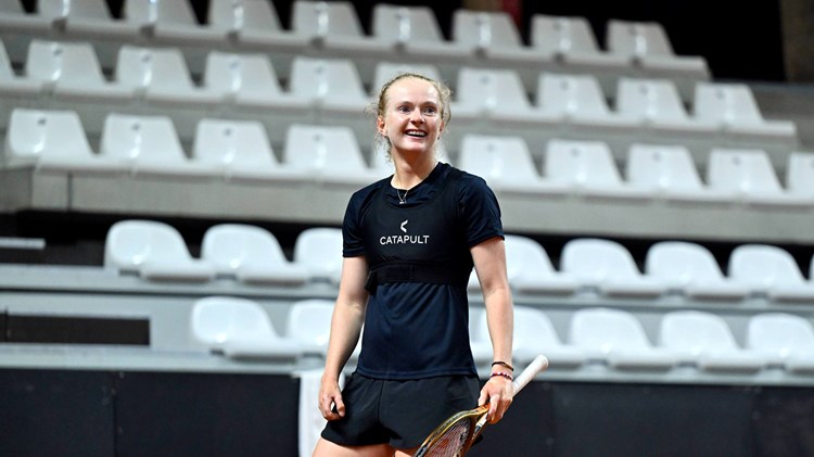 Fran Jones in training at the Billie Jean King Cup in France
