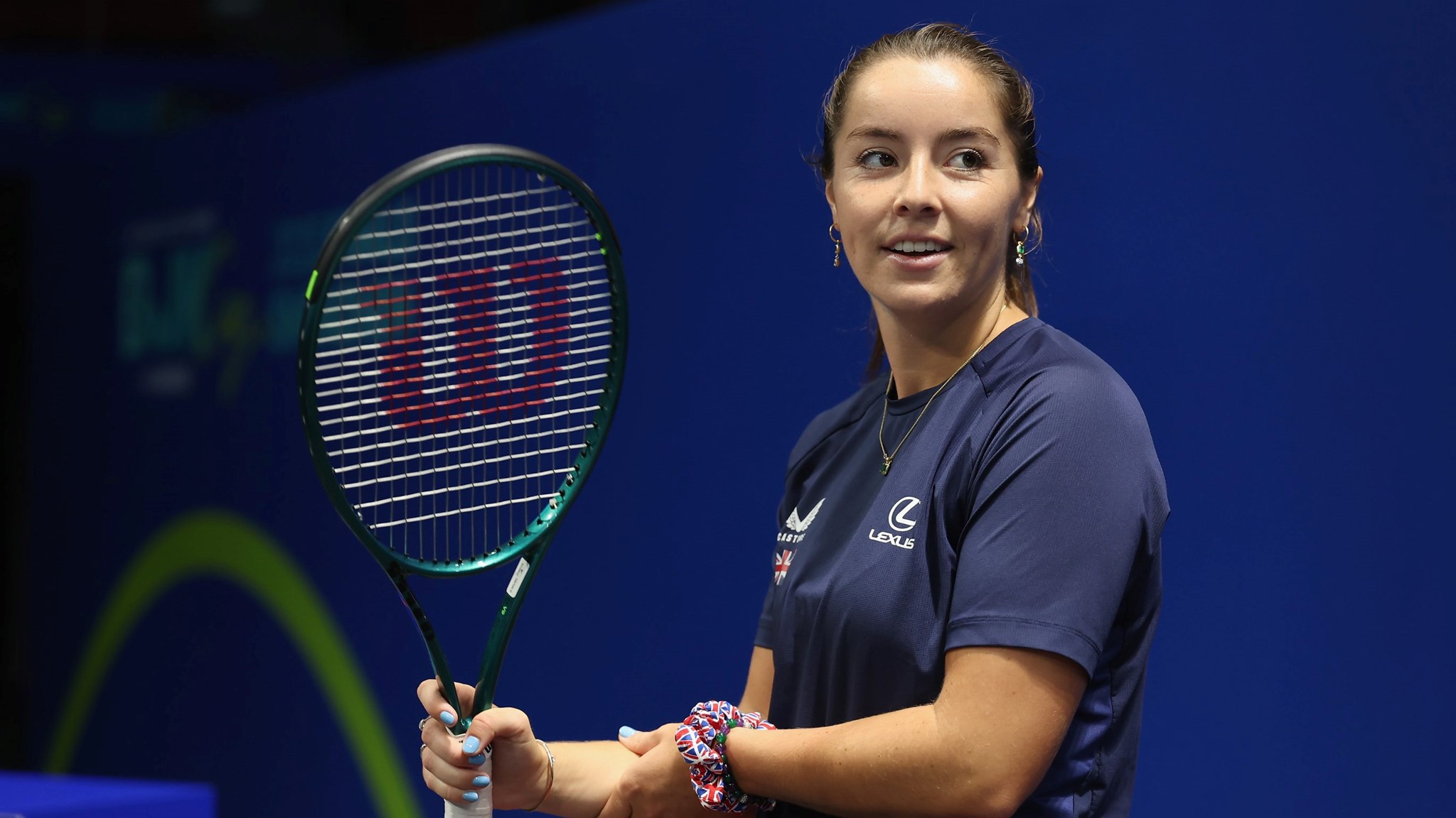 Jodie Burrage in practice during the 2025 Billie Jean King Cup Qualifiers