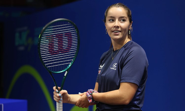 Jodie Burrage in practice during the 2025 Billie Jean King Cup Qualifiers