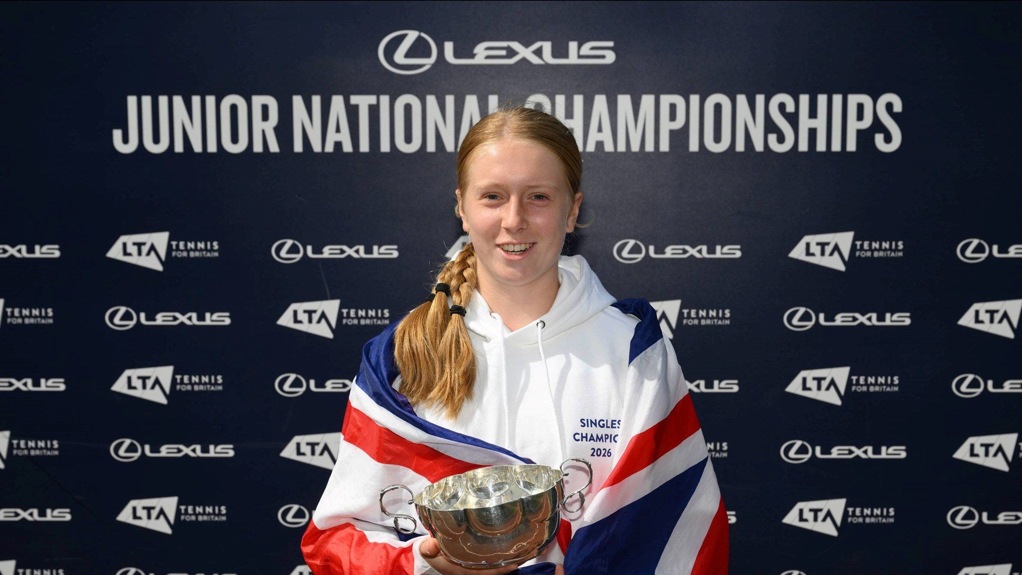 Daniella Britton with the 2026 18U Lexus Junior National Championships title