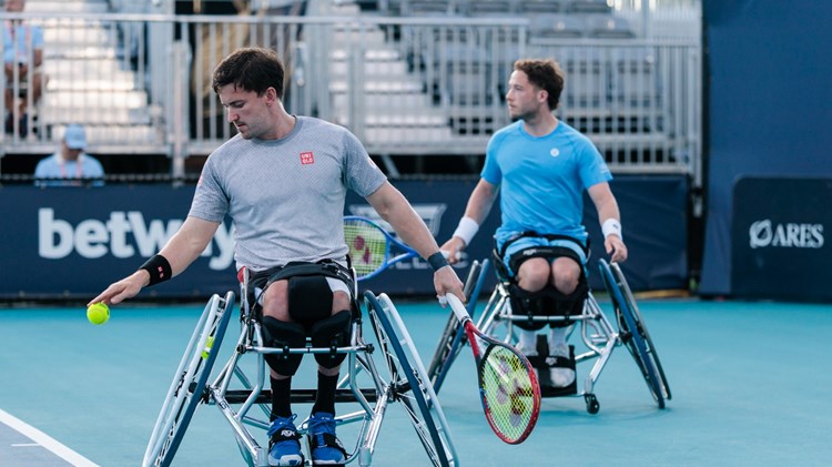 Gordon Reid and Alfie Hewett in action at the Miami Open