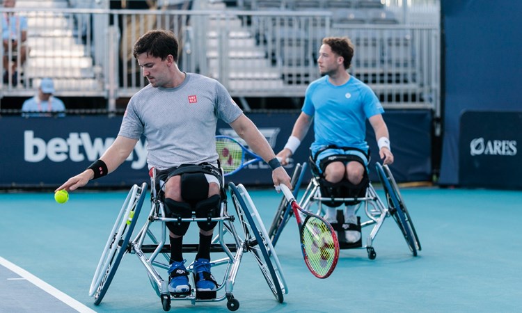 Gordon Reid and Alfie Hewett in action at the Miami Open