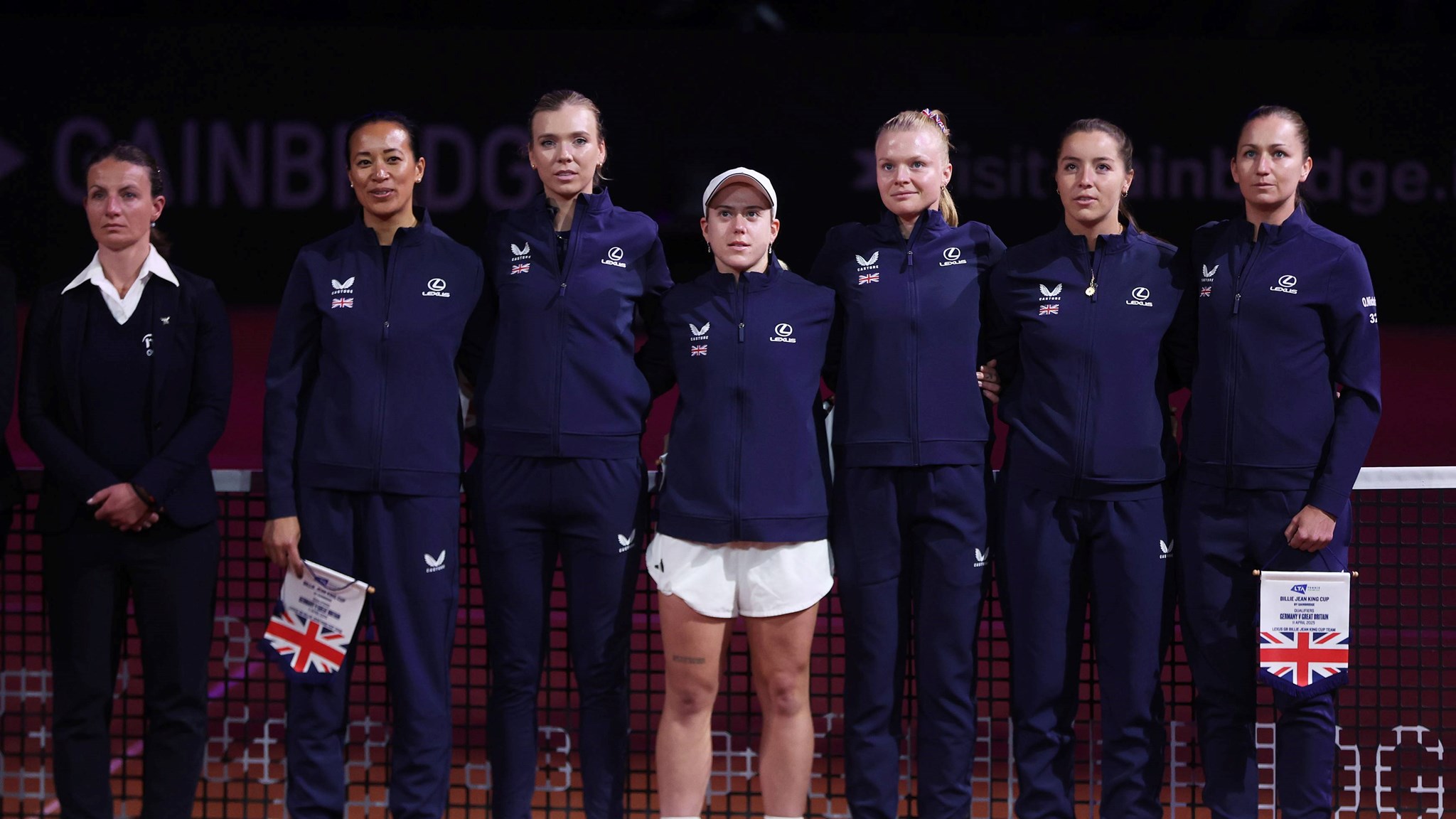 The Lexus GB Billie Jean King Cup team getting ready to face Germany