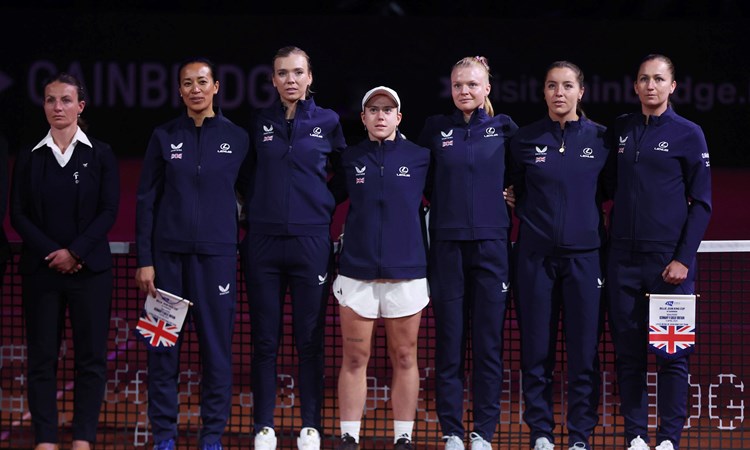 The Lexus GB Billie Jean King Cup team getting ready to face Germany
