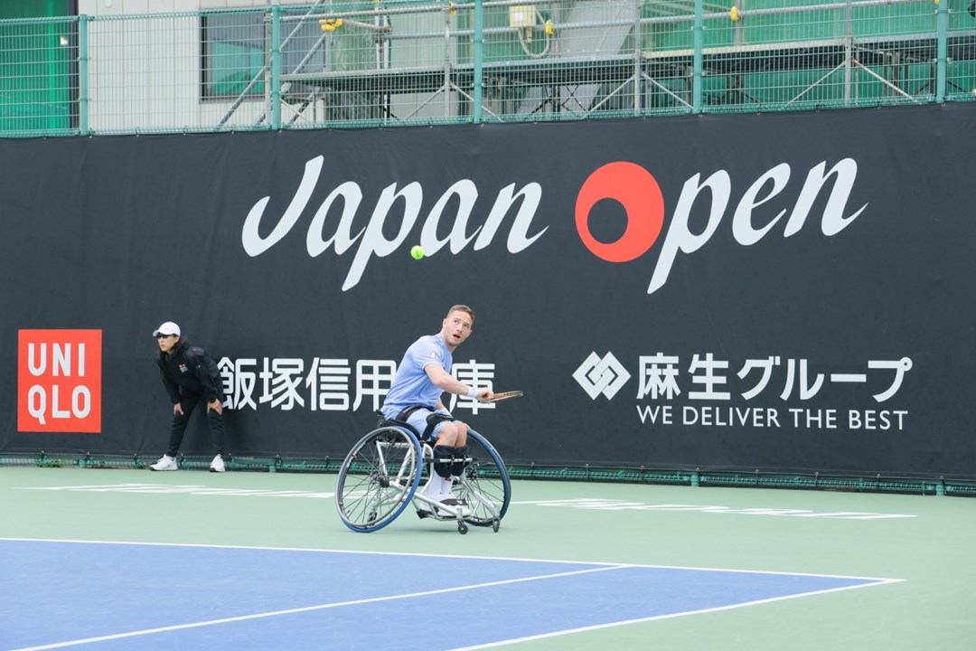 Alfie Hewett in action at the 2024 Japan Open