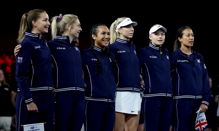 Billie Jean King Cup squad at the Qualifier in Coventry