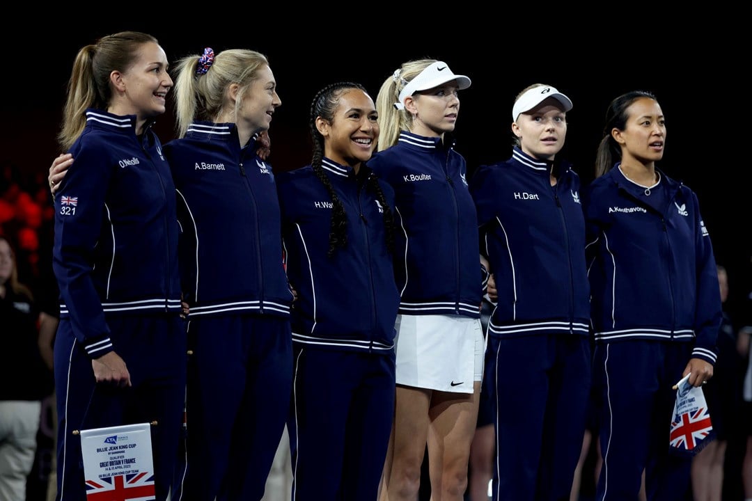 Billie Jean King Cup squad at the Qualifier in Coventry