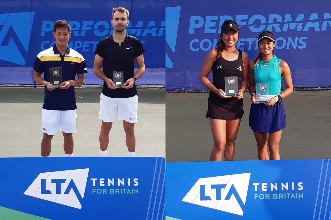 Nottingham M25 and W25 finalists with their trophies