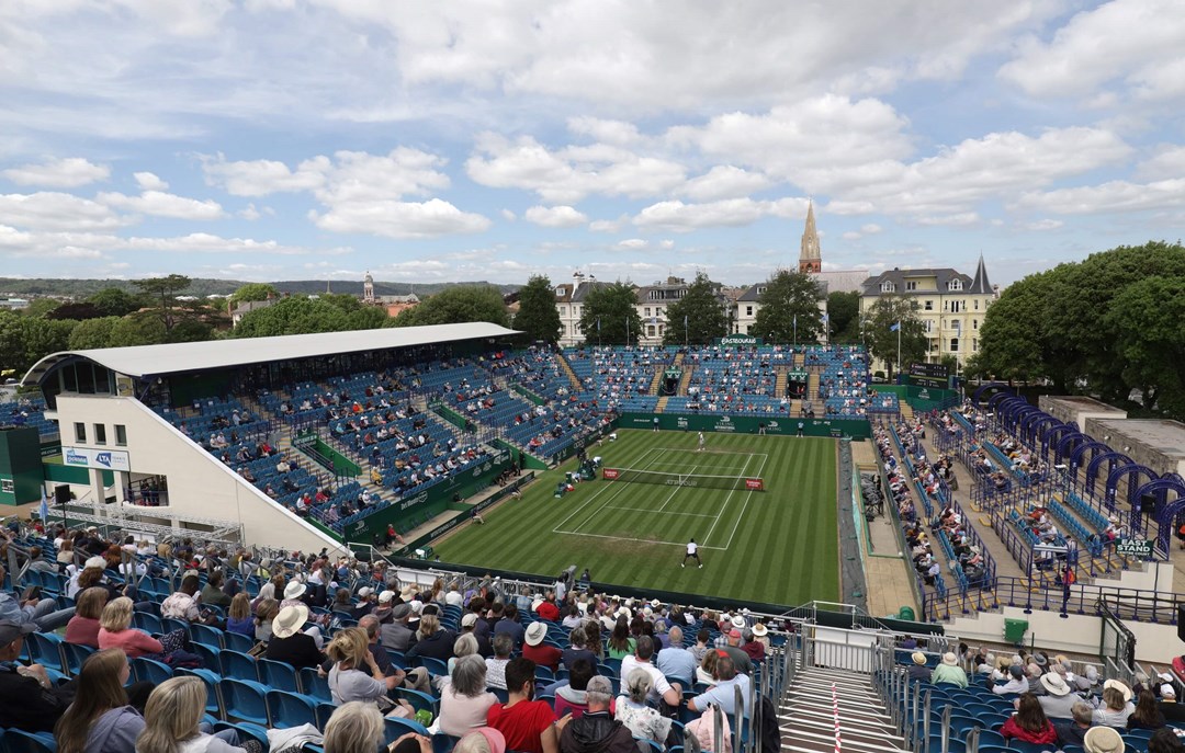  General view of centre court during the Rothesay International Eastbourne 