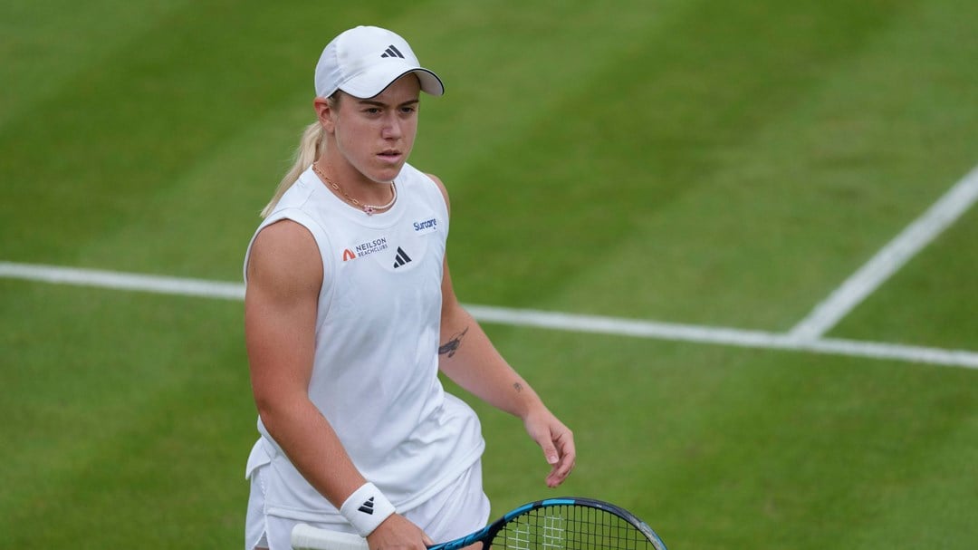 Sonay Kartal on court at Wimbledon in 2024
