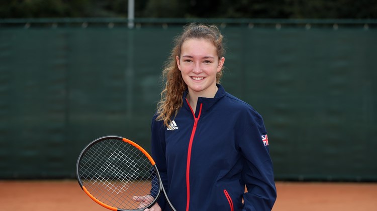 Phoebe Suthers posing for a photo ahead of the World Deaf Tennis Championships 2019