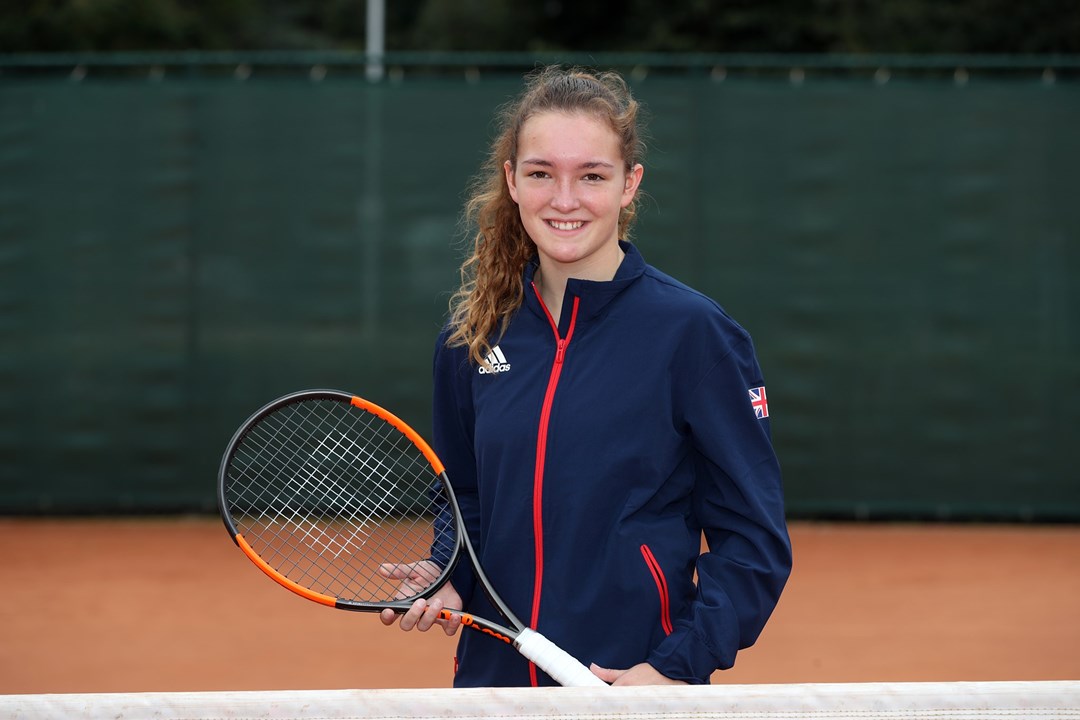 Phoebe Suthers posing for a photo ahead of the World Deaf Tennis Championships 2019