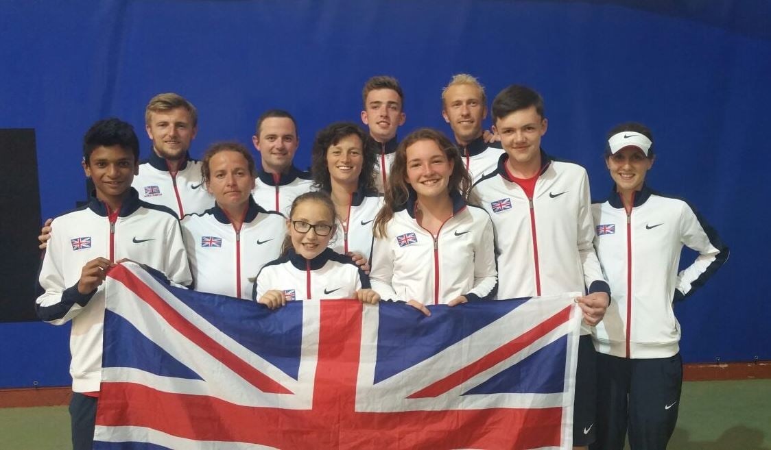 Catherine Fletcher pictured alongside the Great Britain's Deaf Tennis squad 