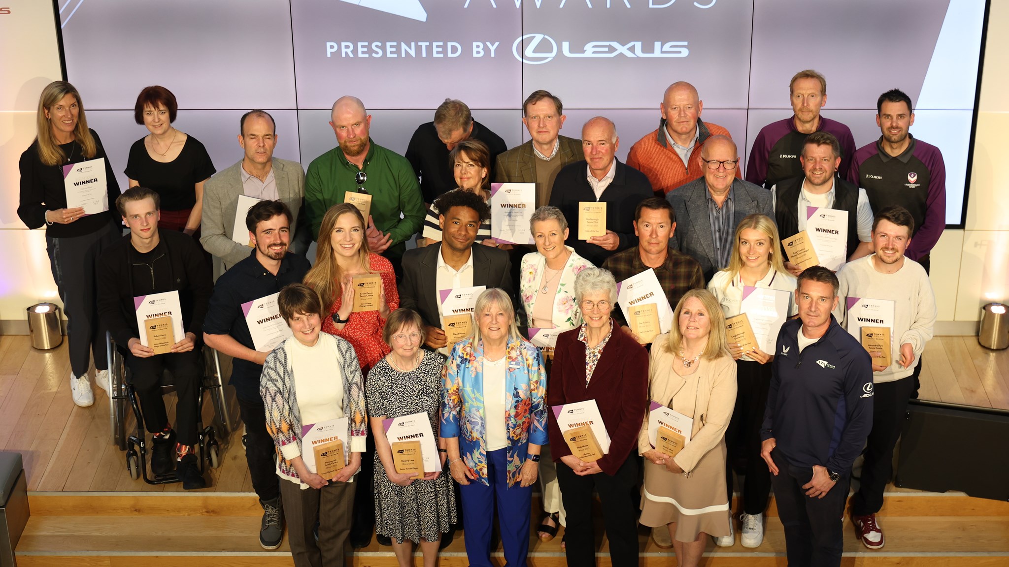 National winners crowned at the 2025 LTA Tennis Awards, presented by Lexus