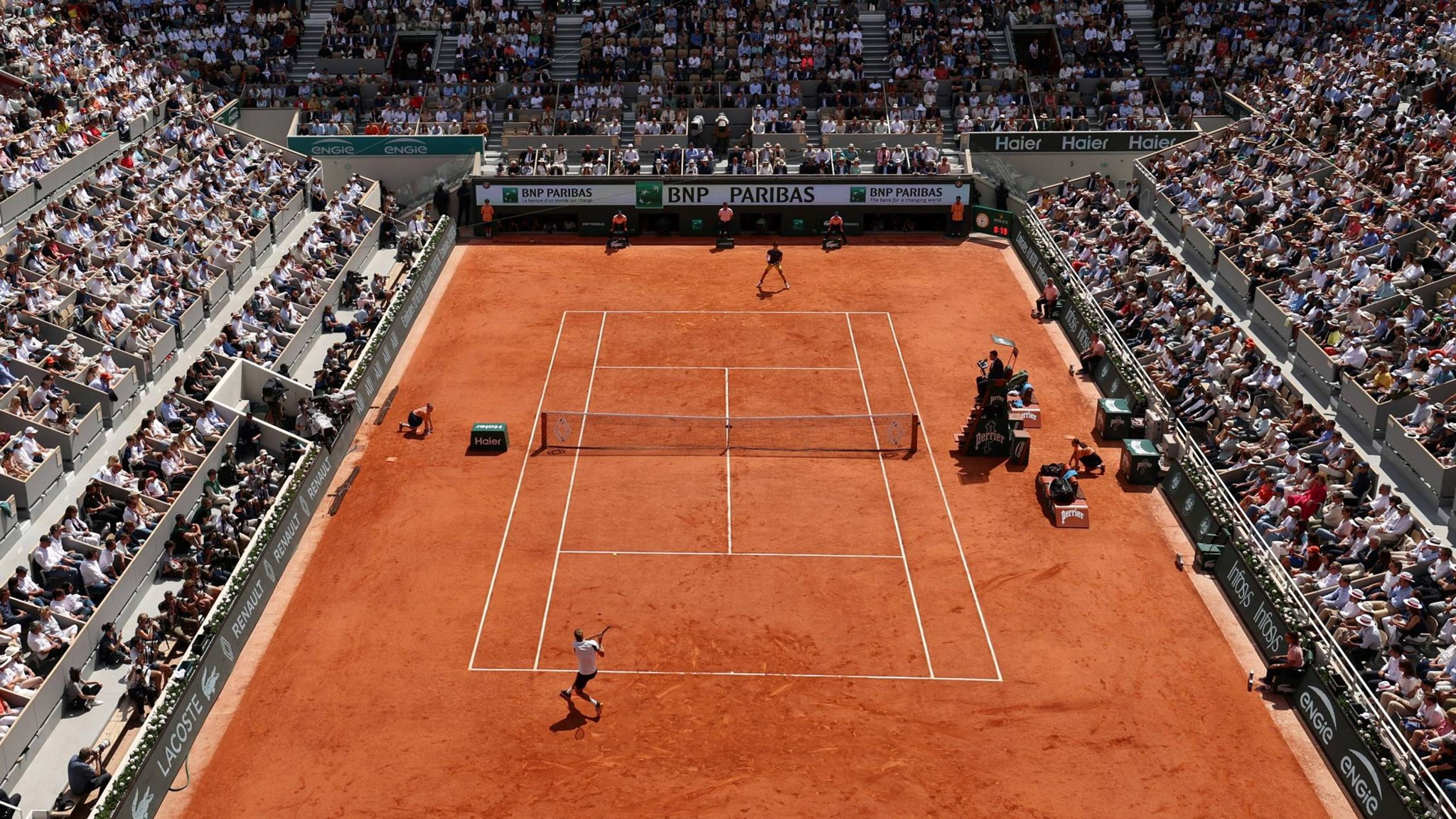 A view of Phillippe Chatrier at Roland Garros during the 2024 men's singles final