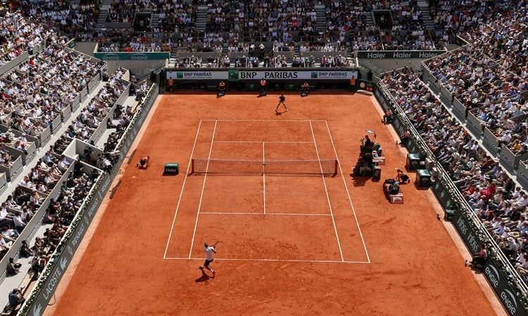 A view of Phillippe Chatrier at Roland Garros during the 2024 men's singles final