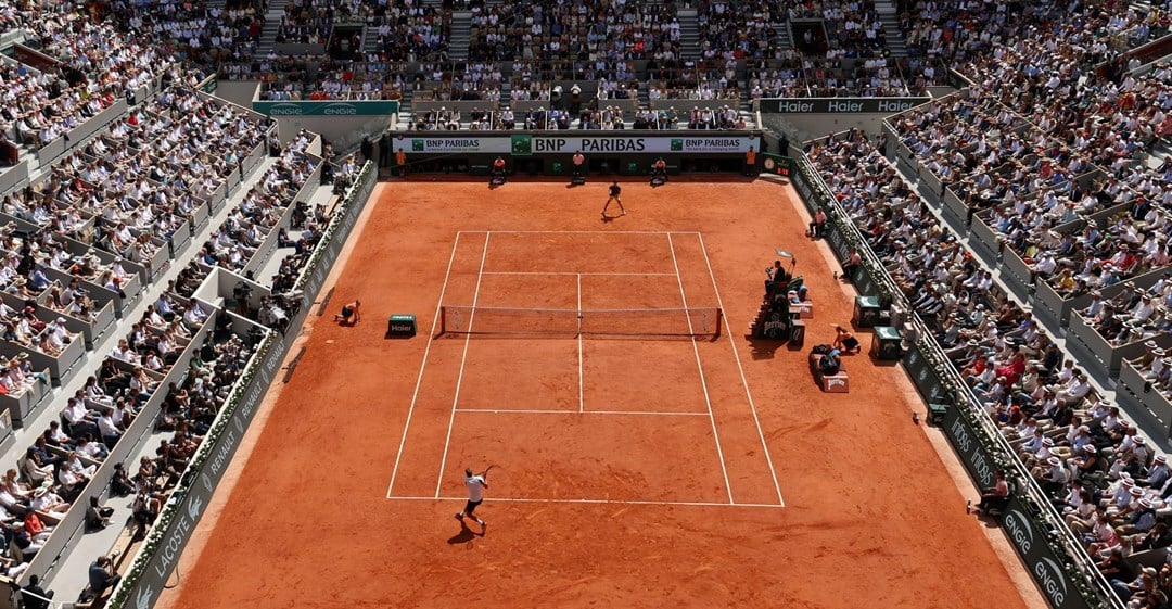 A view of Phillippe Chatrier at Roland Garros during the 2024 men's singles final