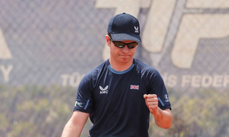 Greg Slade fist pumps at the 2024 World Team Cup