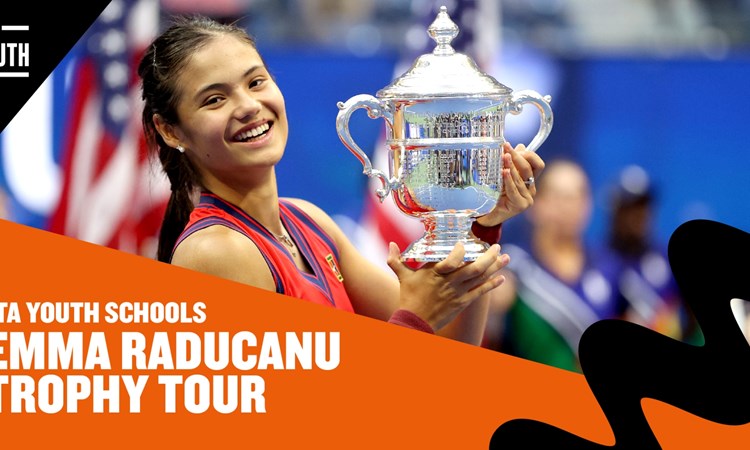 Emma Raducanu's Trophy Tour graphic