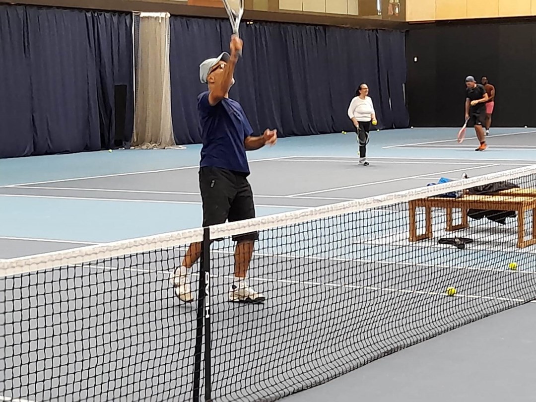 Members of Lee Valley Hockey and Tennis Centre participating in one of the LTA's Open Court Tennis programmes that is ran at the club