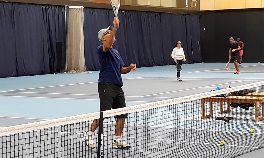Members of Lee Valley Hockey and Tennis Centre participating in one of the LTA's Open Court Tennis programmes that is ran at the club