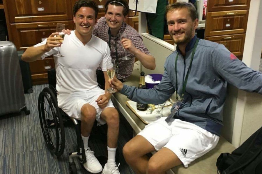 joe gill and gordon reid in locker room