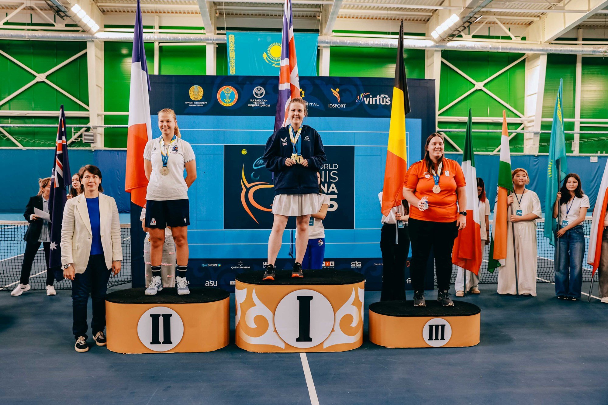 The Women's singles podium at the Virtus World Championships