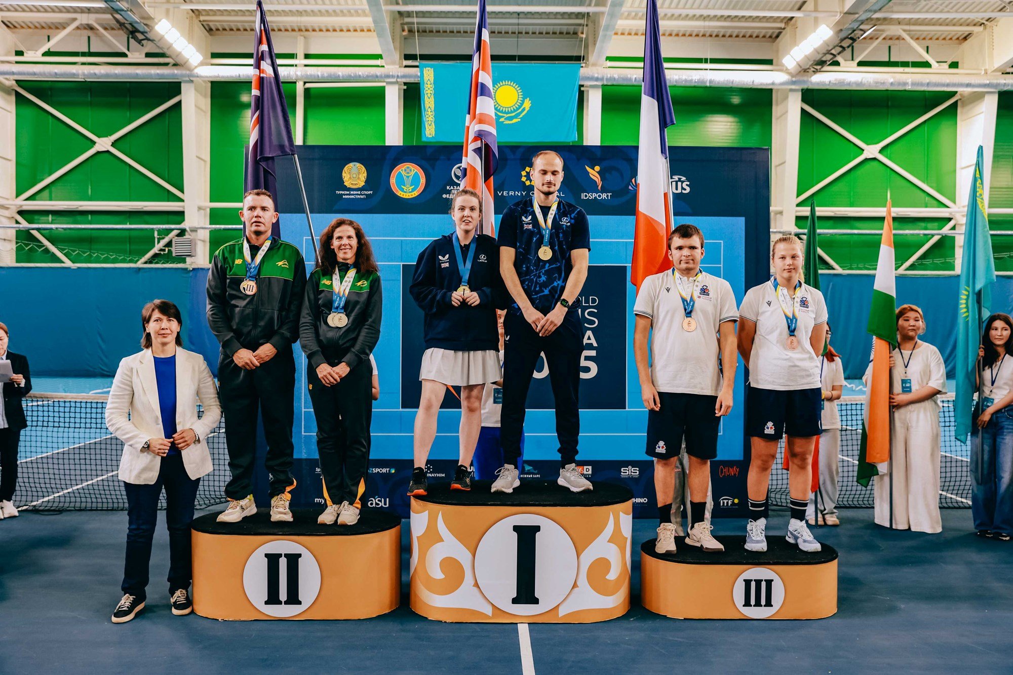 The Mixed doubles podium at the Virtus World Championships