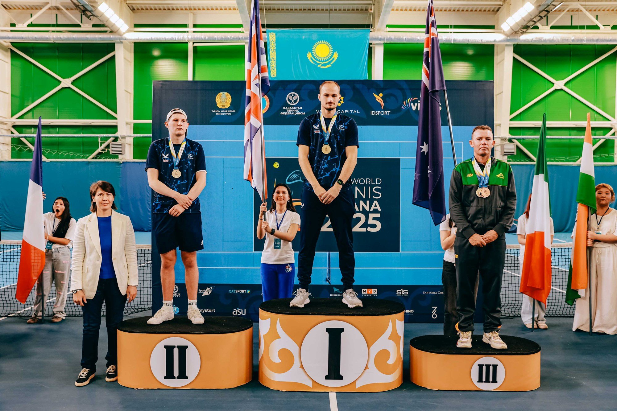 The Men's singles podium at the Virtus World Championships