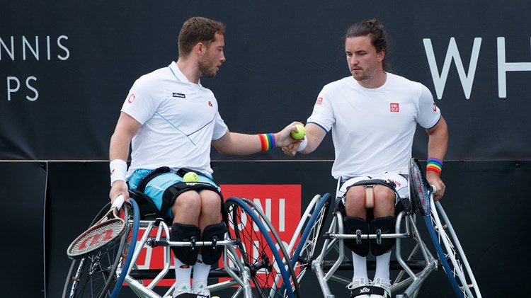 Alfie Hewett and Gordon Reid on court in the Lexus British Open semi-final